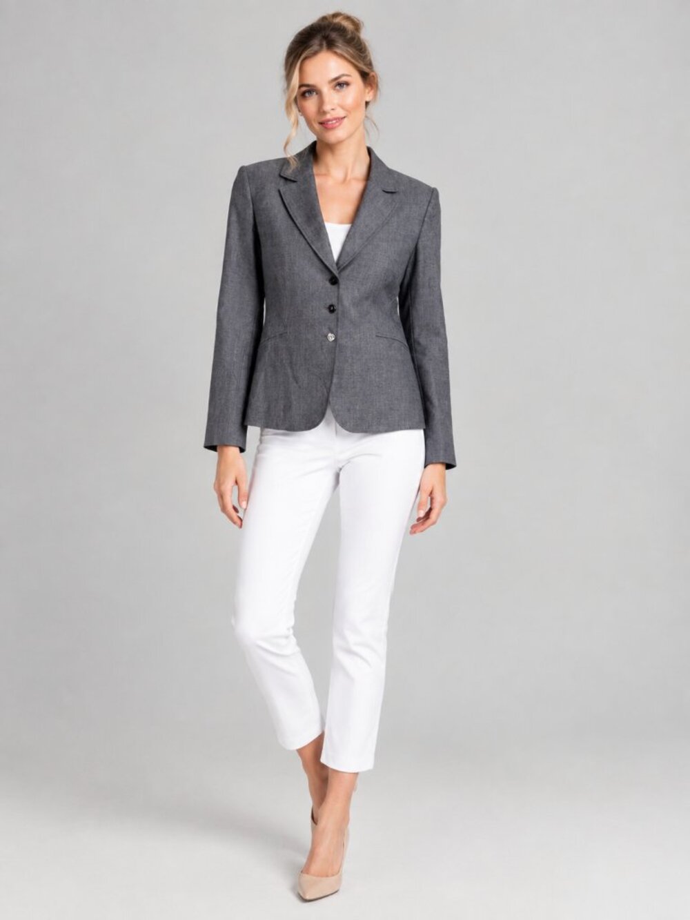 TAHARI Arthur S. Levine Petite Tailored Blazeer Jacket Graphite 14P #A4739